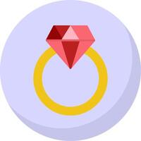 Diamond Ring Flat Bubble Icon vector
