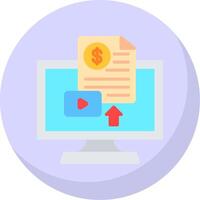 Paid Content Flat Bubble Icon vector