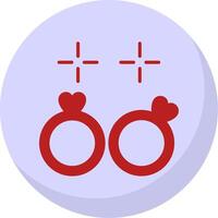 Wedding Rings Flat Bubble Icon vector