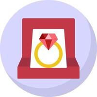 Diamond Ring Flat Bubble Icon vector