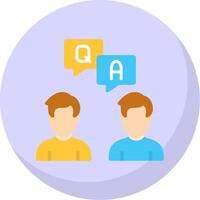 Question And Answer Flat Bubble Icon vector