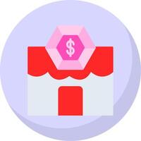 Pawn Shop Flat Bubble Icon vector