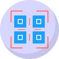 qr código plano burbuja icono vector