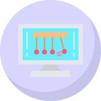 Newtons Cradle Flat Bubble Icon vector