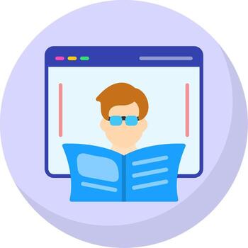 aprender plano burbuja icono vector