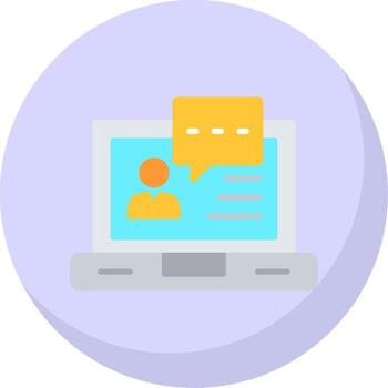 seminario web plano burbuja icono vector