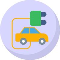 Electric Car Flat Bubble Icon vector