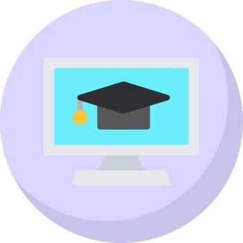 E Learning Flat Bubble Icon vector