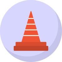 Traffic Cone Flat Bubble Icon vector