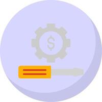 dinero administración plano burbuja icono vector