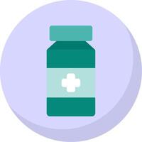 Pill Jar Flat Bubble Icon vector