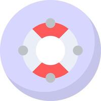 Lifebuoy Flat Bubble Icon vector