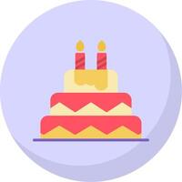 cumpleaños pastel plano burbuja icono vector