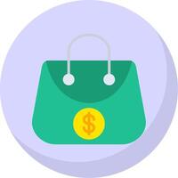 Shopping Bag Flat Bubble Icon vector