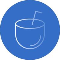 Coconut Drink Flat Bubble Icon vector