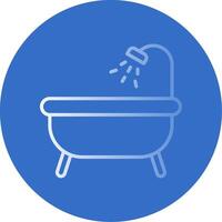Bathtub Flat Bubble Icon vector