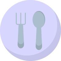 Spoon And Fork Flat Bubble Icon vector