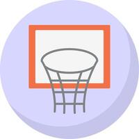 baloncesto aro plano burbuja icono vector