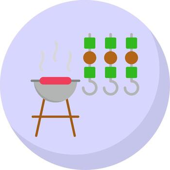 barbacoa plano burbuja icono vector