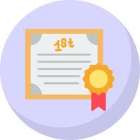 certificado plano burbuja icono vector