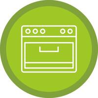Cooking Stove Line Multi Circle Icon vector
