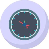 reloj plano burbuja icono vector