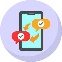 Text Message Flat Bubble Icon vector