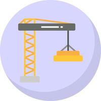 Crane Flat Bubble Icon vector