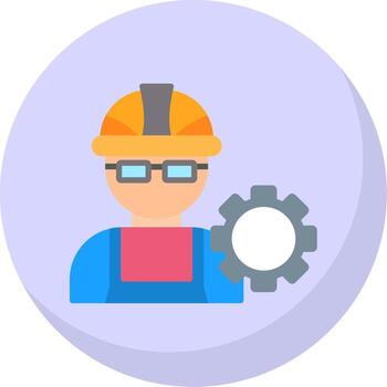Engineer Flat Bubble Icon vector