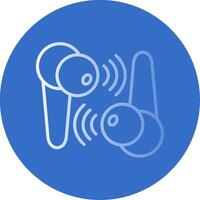 Earbuds Flat Bubble Icon vector