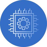 Processor Flat Bubble Icon vector