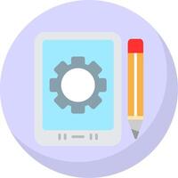 Tablet Flat Bubble Icon vector