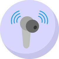 Earbud Flat Bubble Icon vector