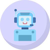 Robot Flat Bubble Icon vector