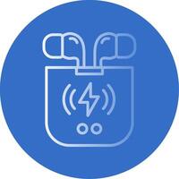 Earbuds Flat Bubble Icon vector