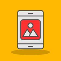 Mobile Application Filled Shadow Icon vector