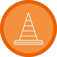 Traffic Cone Line Multi Circle Icon vector