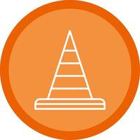 Traffic Cone Line Multi Circle Icon vector