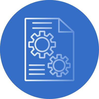 Cogwheels Flat Bubble Icon