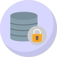 secure Database Flat Bubble Icon vector