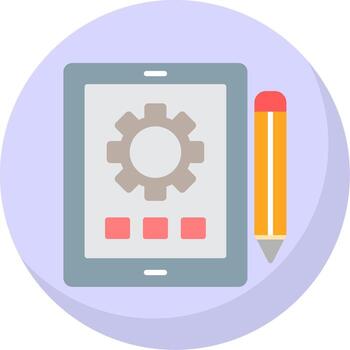 tableta plano burbuja icono vector