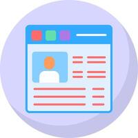 User Profile Flat Bubble Icon vector