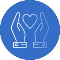 Hands Holding Heart Flat Bubble Icon vector