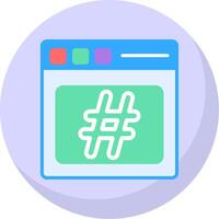 Hashtag Flat Bubble Icon vector