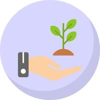 Hand Sprout Flat Bubble Icon vector