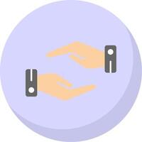 Support Hands Gesture Flat Bubble Icon vector