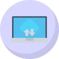 Cloud Computing Flat Bubble Icon vector