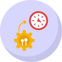 Time Management Flat Bubble Icon vector