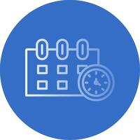 Time Management Flat Bubble Icon vector