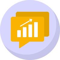 Barchart Flat Bubble Icon vector